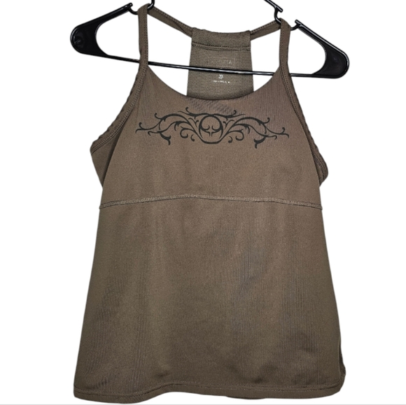 Athleta Racer Mesh Back Vented Tank w/ Built in Bra and 2 Back Pockets Med - Picture 5 of 7